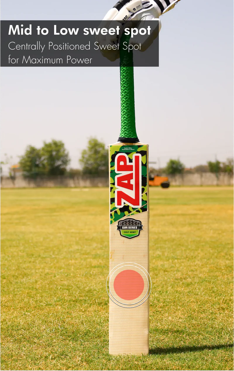 ZAP Gun Colt Army – English Willow Cricket Bat (Adult)